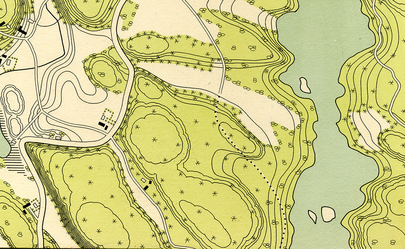En del av en karta, oklart det är en verklig karta eller kanske en spelplan.